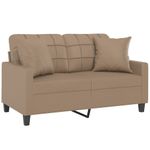 Casa si Gradina - Mobilier - Canapele si coltare - Canapele - Canapea cu 2 locuri cu pernute, cappuccino, 120 cm, piele eco. - Infinity.ro