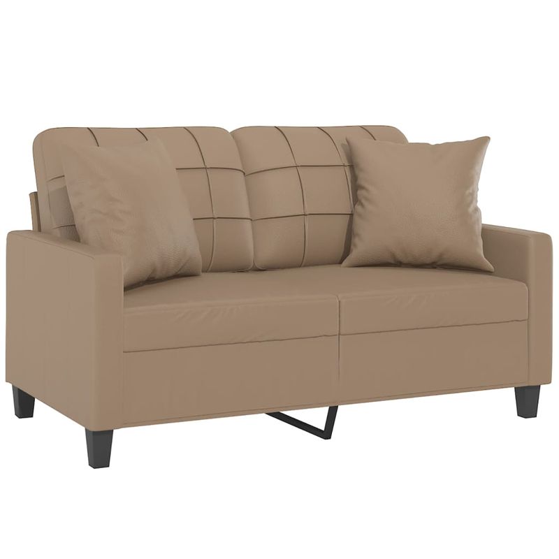 Casa si Gradina - Mobilier - Canapele si coltare - Canapele - Canapea cu 2 locuri cu pernute, cappuccino, 120 cm, piele eco. - Infinity.ro