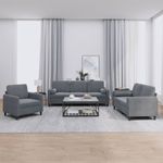 Casa si Gradina - Mobilier - Seturi de mobilier - Seturi living - Set canapea cu perne, 3 piese, gri inchis, catifea - Infinity.ro