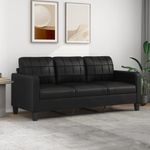 Casa si Gradina - Mobilier - Canapele si coltare - Canapele - Canapea cu 3 locuri, negru, 180 cm, piele ecologica - Infinity.ro