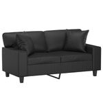 Casa si Gradina - Mobilier - Canapele si coltare - Canapele - Canapea cu 2 locuri cu pernute, negru, 120 cm, piele ecologica - Infinity.ro