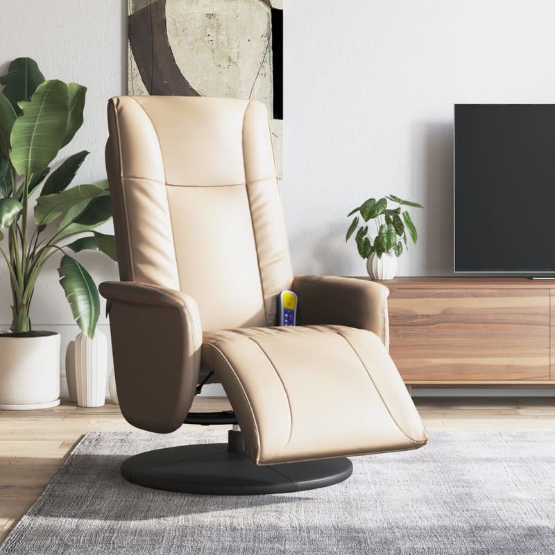 Ingrijire personala si Cosmetice - Sanatate si wellness - Articole wellness - Fotolii de masaj - Fotoliu de masaj rabatabil, cappuccino, piele ecologica - Infinity.ro