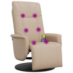 Ingrijire personala si Cosmetice - Sanatate si wellness - Articole wellness - Fotolii de masaj - Fotoliu de masaj rabatabil, cappuccino, piele ecologica - Infinity.ro