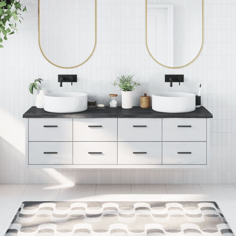 Casa si Gradina - Mobilier - Mobilier baie - Blaturi baie - Blat de baie, maro inchis, 180x60x(2-4) cm, lemn masiv tratat - Infinity.ro