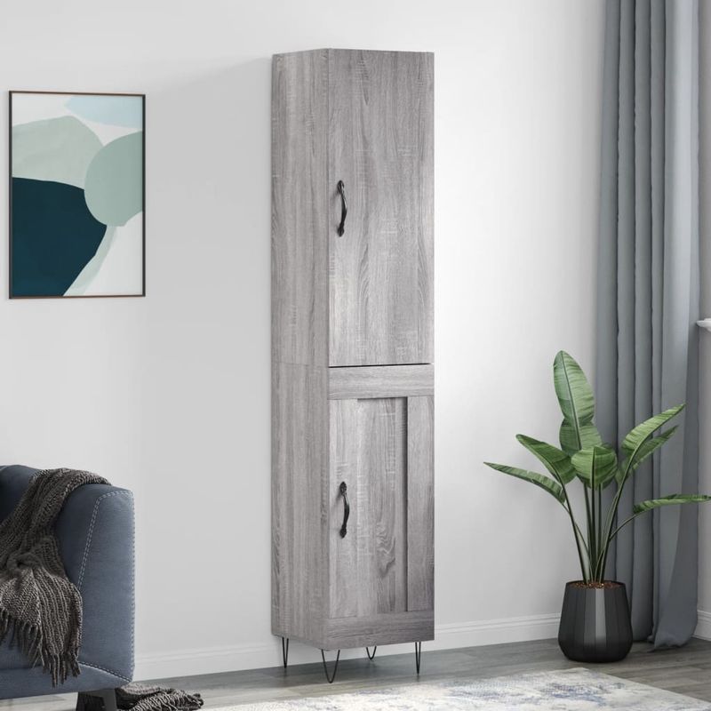 Casa si Gradina - Mobilier - Comode si corpuri - Comode - Dulap inalt, gri sonoma, 34,5x34x180 cm, lemn prelucrat - Infinity.ro