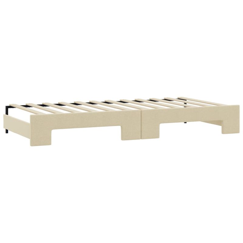 Casa si Gradina - Mobilier - Paturi si accesorii - Paturi - Pat de zi cu extensie si saltele, crem, 90x200 cm, textil - Infinity.ro