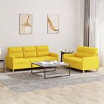 Casa si Gradina - Mobilier - Seturi de mobilier - Seturi living - Set de canapele cu perne, 2 piese, galben deschis, textil - Infinity.ro