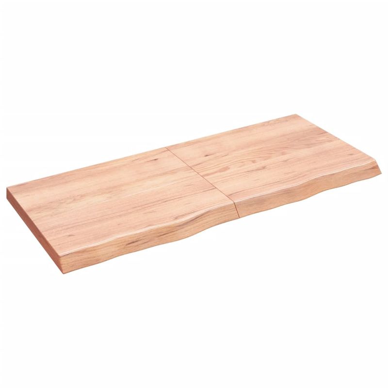 Casa si Gradina - Mobilier - Mobilier baie - Blaturi baie - Blat de baie, maro deschis, 140x60x(2-6) cm, lemn masiv tratat - Infinity.ro