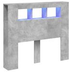 Casa si Gradina - Mobilier - Paturi si accesorii - Accesorii paturi - Tablie de pat cu LED, gri beton, 120x18,5x103,5 cm, lemn - Infinity.ro