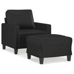 Casa si Gradina - Mobilier - Scaune si fotolii - Fotolii - Fotoliu canapea cu taburet, negru, 60 cm, piele ecologica - Infinity.ro