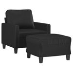 Casa si Gradina - Mobilier - Scaune si fotolii - Fotolii - Fotoliu canapea cu taburet, negru, 60 cm, piele ecologica - Infinity.ro