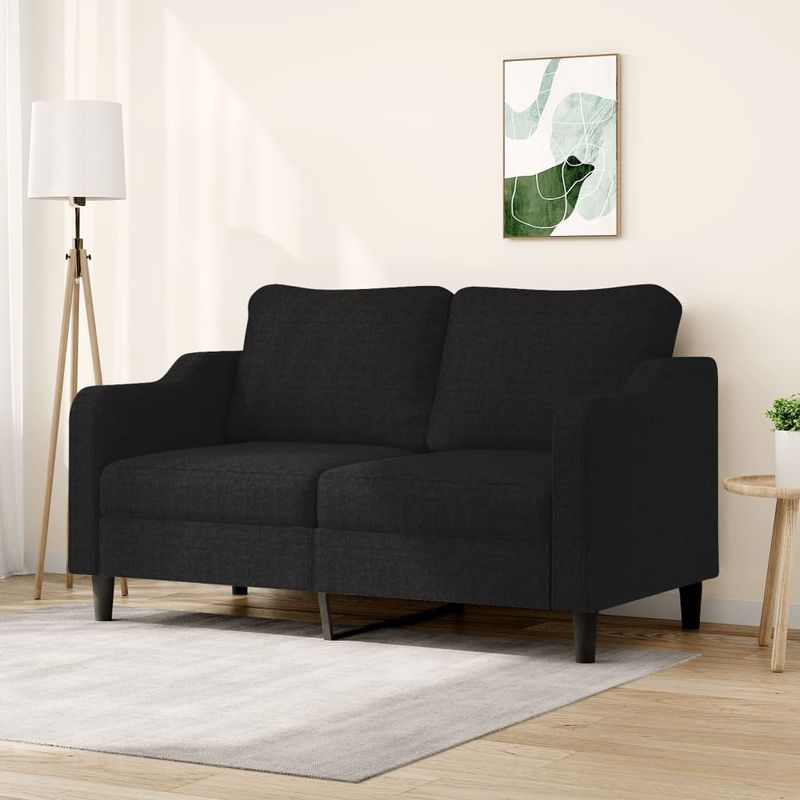 Casa si Gradina - Mobilier - Canapele si coltare - Canapele - Canapea cu 2 locuri, negru, 140 cm, material textil - Infinity.ro