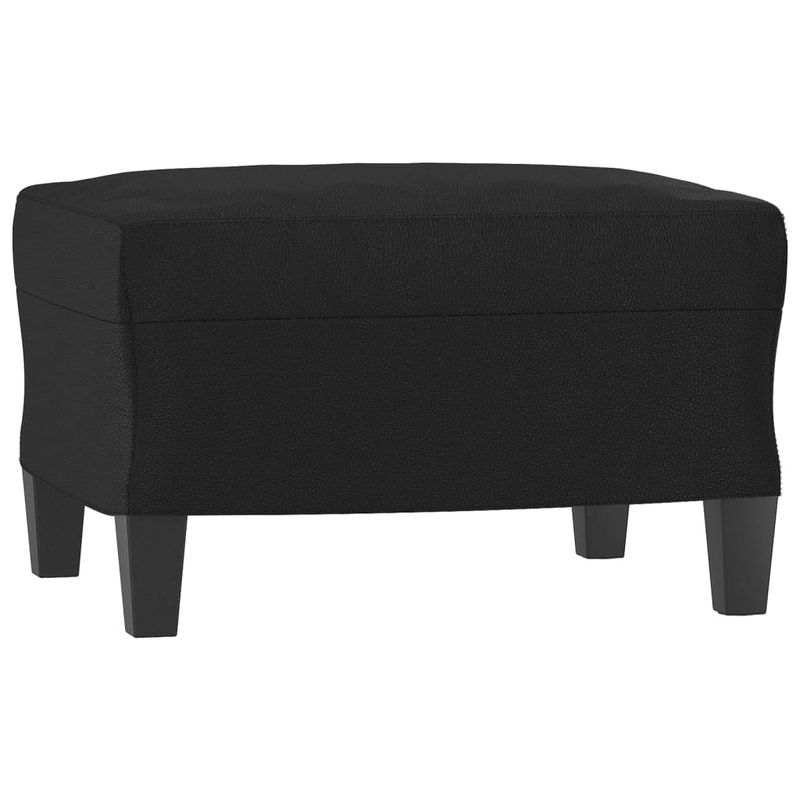 Casa si Gradina - Mobilier - Scaune si fotolii - Fotolii - Fotoliu canapea cu taburet, negru, 60 cm, piele ecologica - Infinity.ro