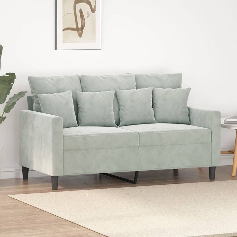 Casa si Gradina - Mobilier - Canapele si coltare - Canapele - Canapea cu 2 locuri, gri deschis, 120 cm, catifea - Infinity.ro