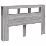 Casa si Gradina - Mobilier - Paturi si accesorii - Accesorii paturi - Tablie de pat cu LED, gri sonoma, 160x18,5x103,5 cm, lemn, mărime 160x103.5 cm - Infinity.ro