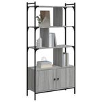 Casa si Gradina - Mobilier - Biblioteci si rafturi - Biblioteci - Biblioteca cu usi gri sonoma 76,5x30x154,5 cm lemn compozit - Infinity.ro