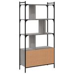 Casa si Gradina - Mobilier - Biblioteci si rafturi - Biblioteci - Biblioteca cu usi gri sonoma 76,5x30x154,5 cm lemn compozit - Infinity.ro