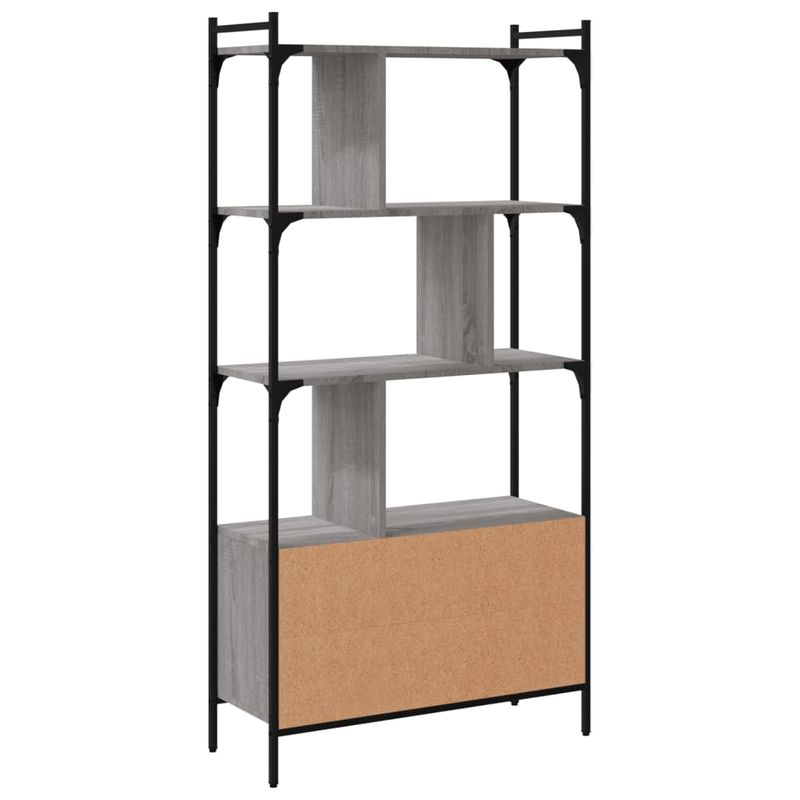 Casa si Gradina - Mobilier - Biblioteci si rafturi - Biblioteci - Biblioteca cu usi gri sonoma 76,5x30x154,5 cm lemn compozit - Infinity.ro