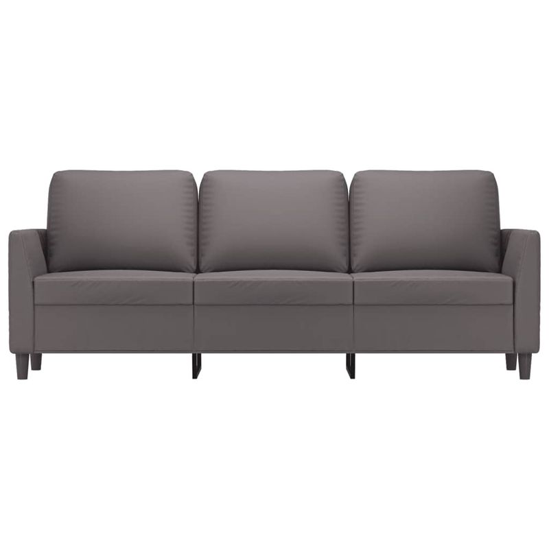 Casa si Gradina - Mobilier - Canapele si coltare - Canapele - Canapea cu 3 locuri, gri, 180 cm, piele ecologica - Infinity.ro