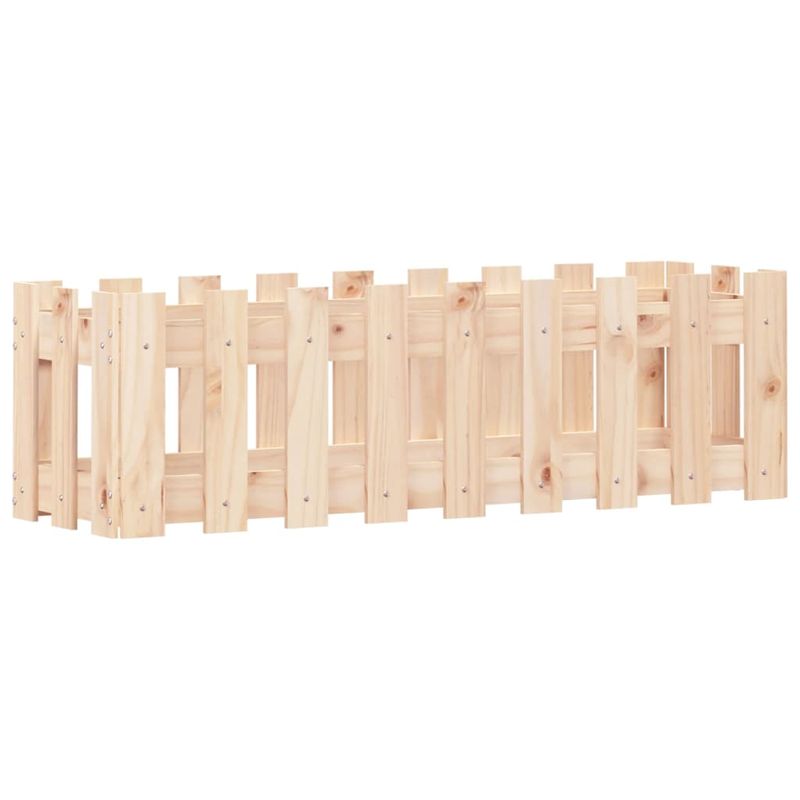 Casa si Gradina - Gradinarit si plante - Plante si ghivece - Ghivece si suporturi - Pat inaltat gradina design gard 100x30x30 cm lemn de pin tratat, pin natural - Infinity.ro