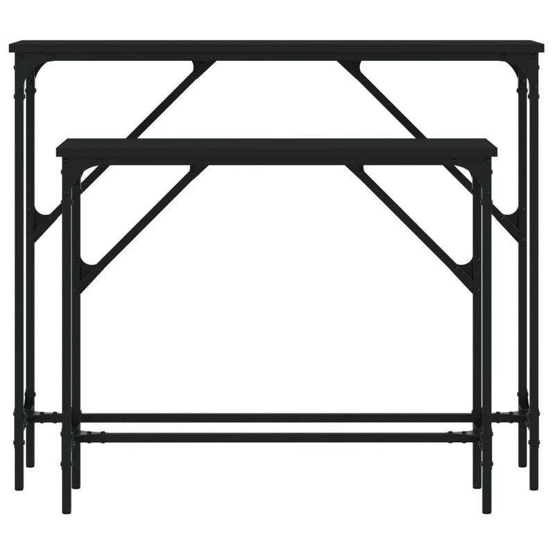 Casa si Gradina - Mobilier - Mese si birouri - Mese living - Masute console, 2 buc., negru, lemn compozit - Infinity.ro