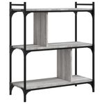 Casa si Gradina - Mobilier - Biblioteci si rafturi - Biblioteci - Biblioteca cu 3 niveluri gri sonoma 76x32x88 cm lemn compozit - Infinity.ro