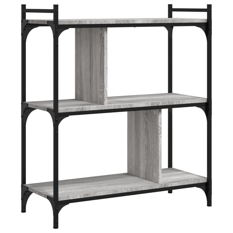 Casa si Gradina - Mobilier - Biblioteci si rafturi - Biblioteci - Biblioteca cu 3 niveluri gri sonoma 76x32x88 cm lemn compozit - Infinity.ro