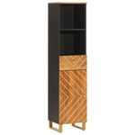 Casa si Gradina - Mobilier - Mobilier baie - Corpuri baie - Dulap de baie, maro si negru, 38x33,5x160 cm, lemn masiv mango - Infinity.ro