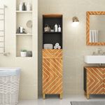 Casa si Gradina - Mobilier - Mobilier baie - Corpuri baie - Dulap de baie, maro si negru, 38x33,5x160 cm, lemn masiv mango - Infinity.ro