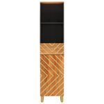 Casa si Gradina - Mobilier - Mobilier baie - Corpuri baie - Dulap de baie, maro si negru, 38x33,5x160 cm, lemn masiv mango - Infinity.ro