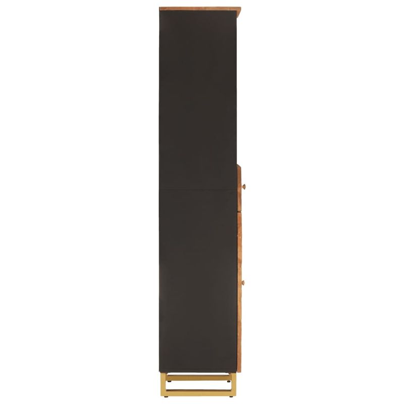 Casa si Gradina - Mobilier - Mobilier baie - Corpuri baie - Dulap de baie, maro si negru, 38x33,5x160 cm, lemn masiv mango - Infinity.ro