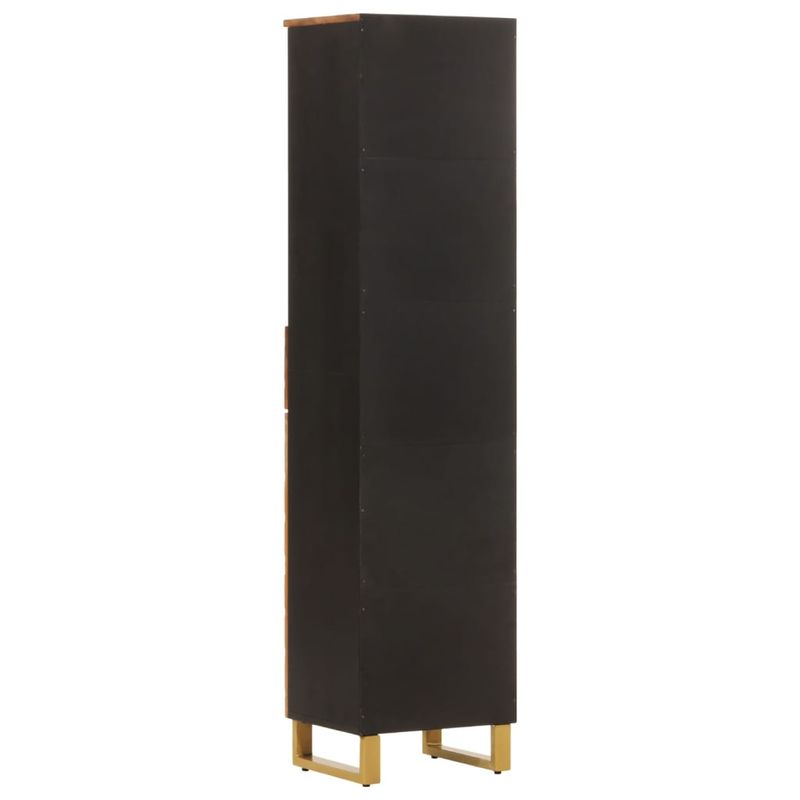 Casa si Gradina - Mobilier - Mobilier baie - Corpuri baie - Dulap de baie, maro si negru, 38x33,5x160 cm, lemn masiv mango - Infinity.ro