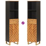 Casa si Gradina - Mobilier - Mobilier baie - Corpuri baie - Dulap de baie, maro si negru, 38x33,5x160 cm, lemn masiv mango - Infinity.ro