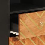 Casa si Gradina - Mobilier - Mobilier baie - Corpuri baie - Dulap de baie, maro si negru, 38x33,5x160 cm, lemn masiv mango - Infinity.ro
