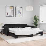 Casa si Gradina - Mobilier - Paturi si accesorii - Paturi - Pat de zi cu extensie, negru, 100x200 cm, catifea - Infinity.ro
