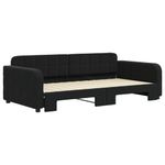 Casa si Gradina - Mobilier - Paturi si accesorii - Paturi - Pat de zi cu extensie, negru, 100x200 cm, catifea - Infinity.ro