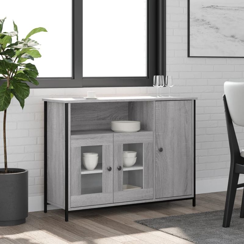 Casa si Gradina - Mobilier - Comode si corpuri - Comode - Servanta, gri sonoma, 100x35x75 cm, lemn compozit - Infinity.ro