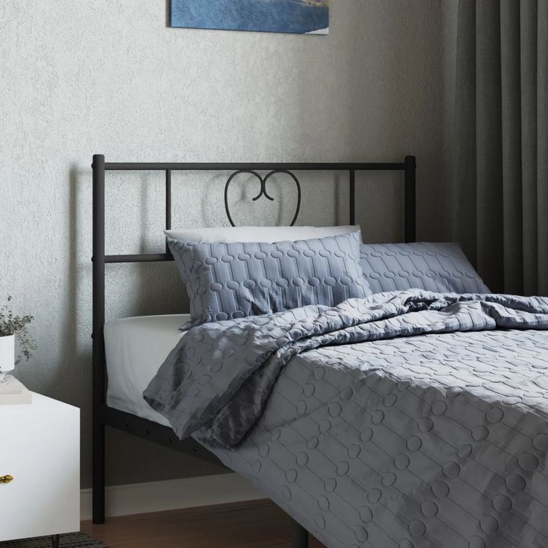 Casa si Gradina - Mobilier - Paturi si accesorii - Accesorii paturi - Tablie de pat metalica, negru, 100 cm - Infinity.ro