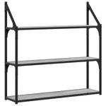 Casa si Gradina - Mobilier - Biblioteci si rafturi - Rafturi - Raft cu 3 niveluri, gri sonoma, 80x21x78,5 cm, lemn prelucrat - Infinity.ro