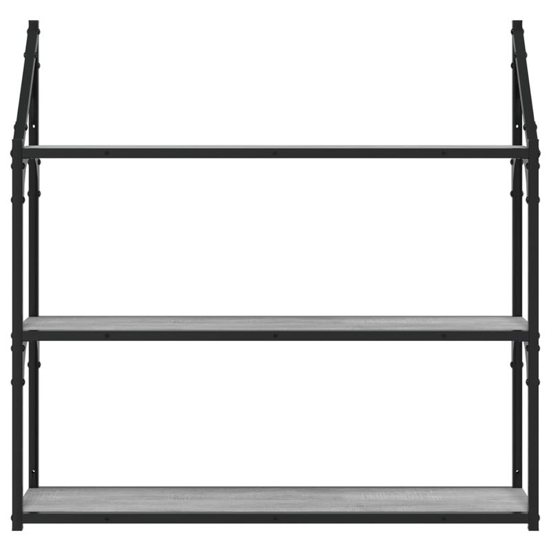 Casa si Gradina - Mobilier - Biblioteci si rafturi - Rafturi - Raft cu 3 niveluri, gri sonoma, 80x21x78,5 cm, lemn prelucrat - Infinity.ro