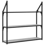 Casa si Gradina - Mobilier - Biblioteci si rafturi - Rafturi - Raft cu 3 niveluri, gri sonoma, 80x21x78,5 cm, lemn prelucrat - Infinity.ro