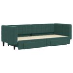 Casa si Gradina - Mobilier - Paturi si accesorii - Paturi - Pat de zi cu extensie si sertare verde inchis 80x200 cm catifea - Infinity.ro