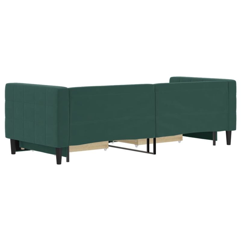 Casa si Gradina - Mobilier - Paturi si accesorii - Paturi - Pat de zi cu extensie si sertare verde inchis 80x200 cm catifea - Infinity.ro