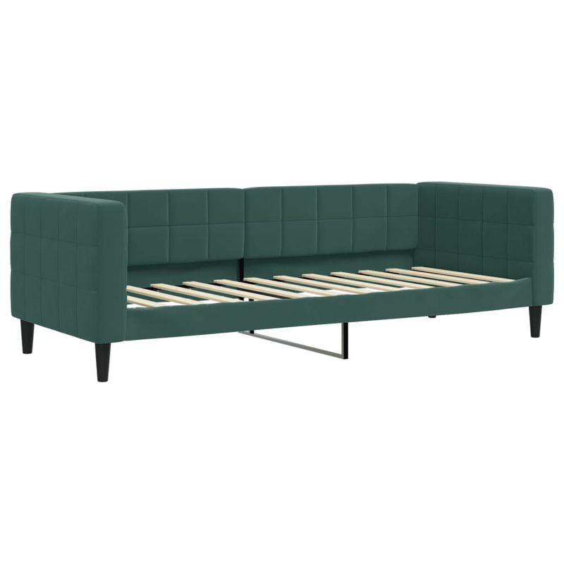 Casa si Gradina - Mobilier - Paturi si accesorii - Paturi - Pat de zi cu extensie si sertare verde inchis 80x200 cm catifea - Infinity.ro
