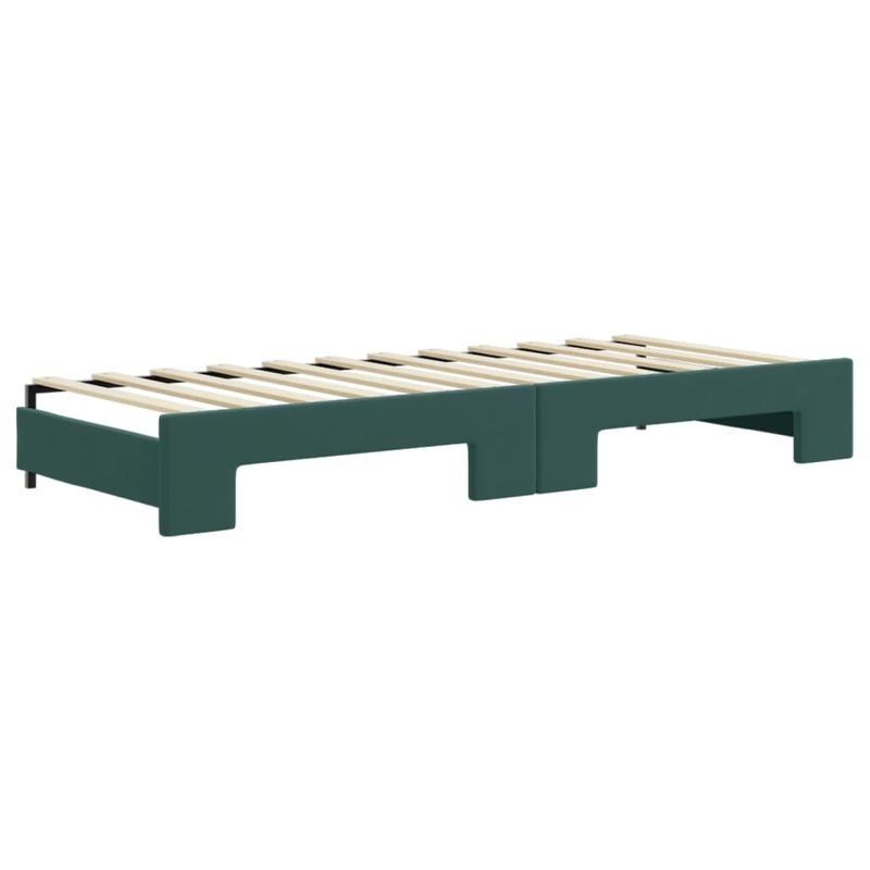 Casa si Gradina - Mobilier - Paturi si accesorii - Paturi - Pat de zi cu extensie si sertare verde inchis 80x200 cm catifea - Infinity.ro