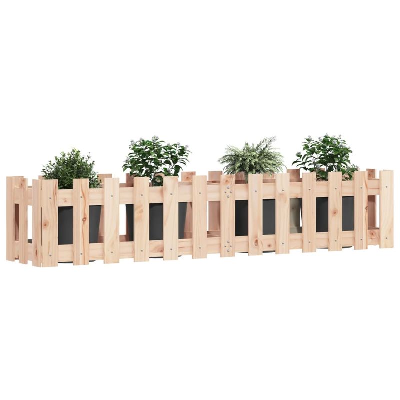 Casa si Gradina - Gradinarit si plante - Plante si ghivece - Ghivece si suporturi - Pat inaltat gradina design gard 150x30x30 cm lemn de pin tratat, pin natural - Infinity.ro