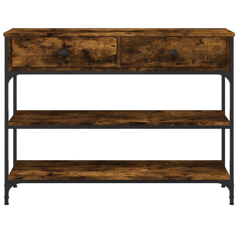 Casa si Gradina - Mobilier - Comode si corpuri - Console - Masuta consola, stejar fumuriu, 100x25x75 cm, lemn prelucrat - Infinity.ro