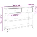Casa si Gradina - Mobilier - Comode si corpuri - Console - Masuta consola, stejar fumuriu, 100x25x75 cm, lemn prelucrat - Infinity.ro