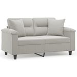Casa si Gradina - Mobilier - Canapele si coltare - Canapele - Canapea cu 2 locuri, cu perne, 120 cm, microfibra, gri deschis - Infinity.ro