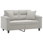 Casa si Gradina - Mobilier - Canapele si coltare - Canapele - Canapea cu 2 locuri, cu perne, 120 cm, microfibra, gri deschis - Infinity.ro